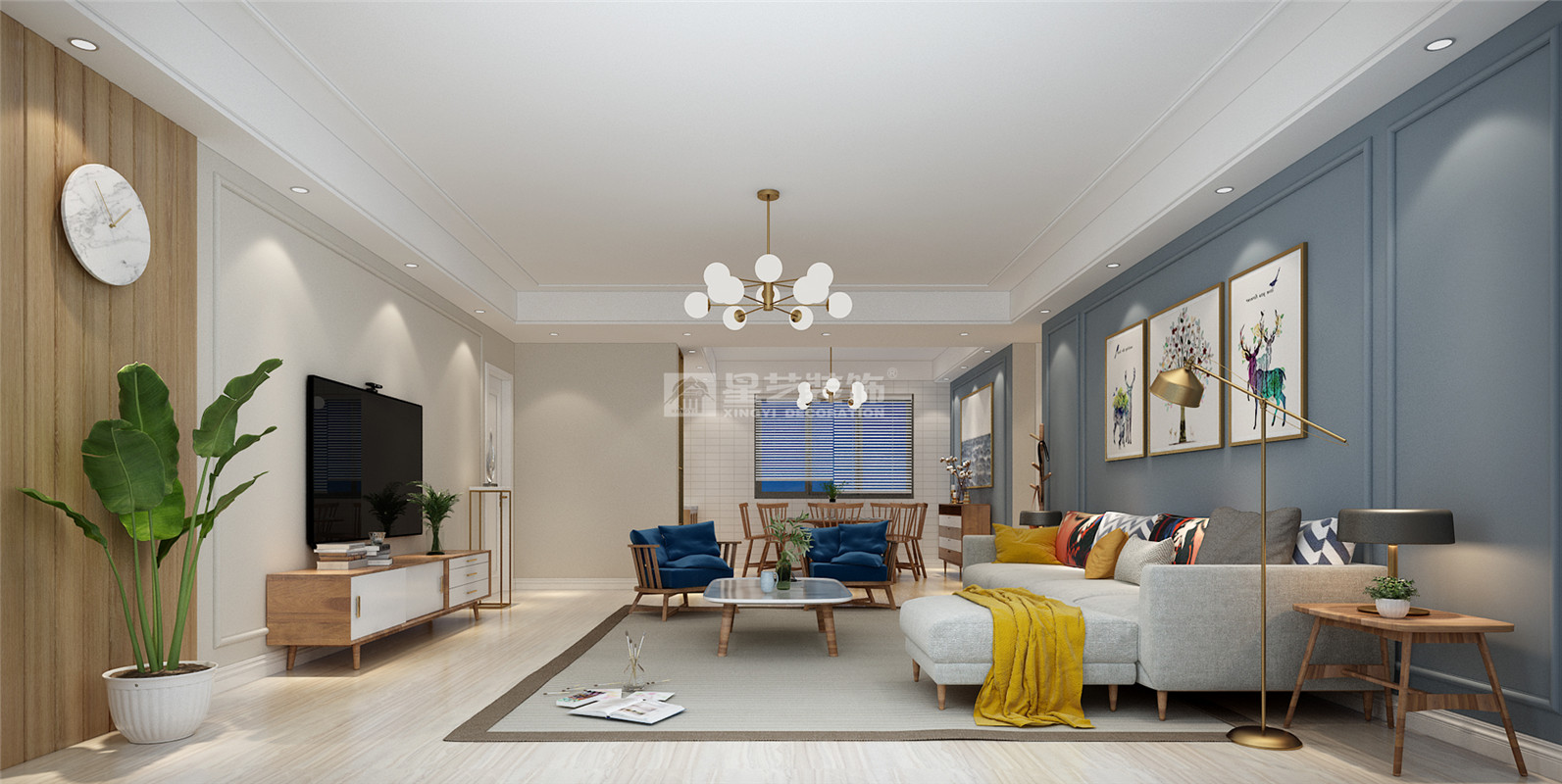 五環星光小區190平裝修案例